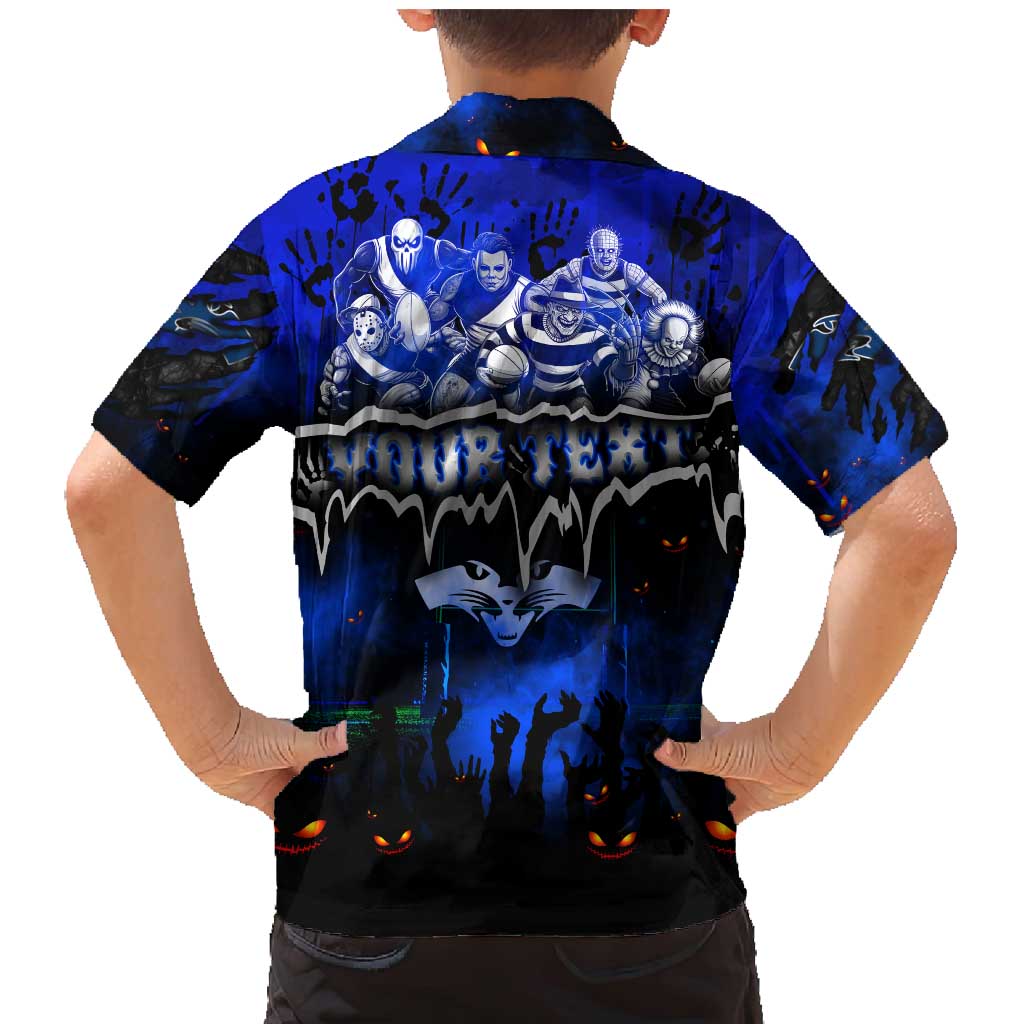 Step Into Horror Domain Cats Football Family Matching Mermaid Dress and Hawaiian Shirt Halloween Horror Movie Characters - Aussie Hoodie