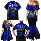 Step Into Horror Domain Cats Football Family Matching Mermaid Dress and Hawaiian Shirt Halloween Horror Movie Characters - Aussie Hoodie