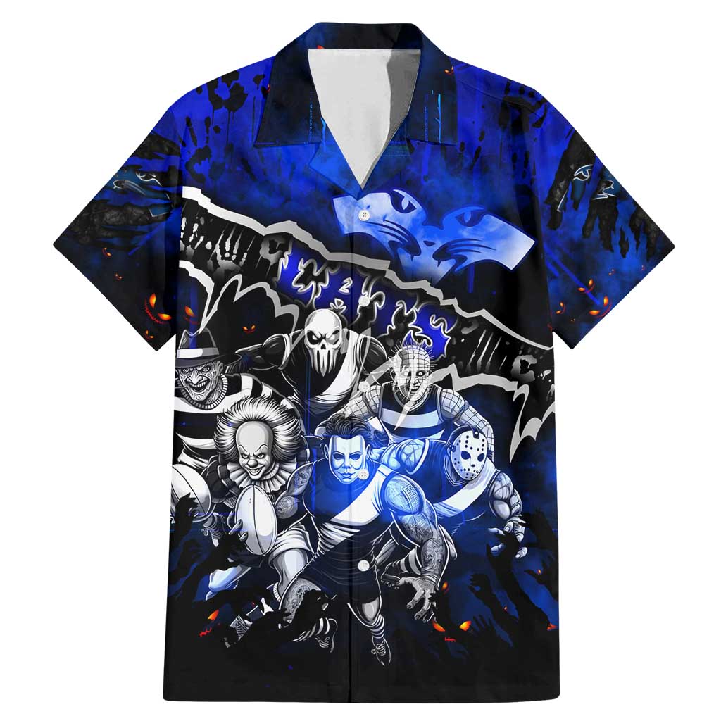 Step Into Horror Domain Cats Football Family Matching Mermaid Dress and Hawaiian Shirt Halloween Horror Movie Characters - Aussie Hoodie