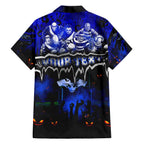 Step Into Horror Domain Cats Football Family Matching Off The Shoulder Long Sleeve Dress and Hawaiian Shirt Halloween Horror Movie Characters - Aussie Hoodie