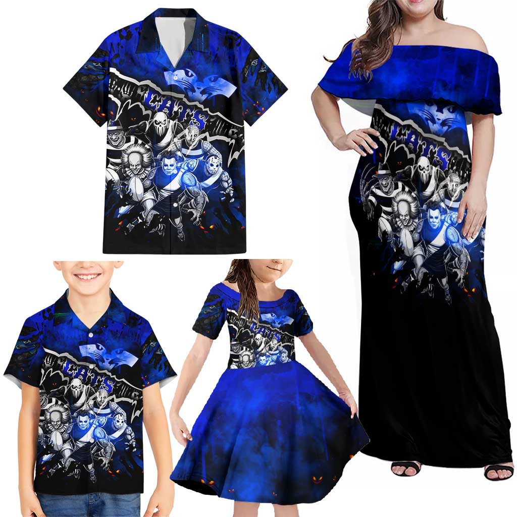 Step Into Horror Domain Cats Football Family Matching Off Shoulder Maxi Dress and Hawaiian Shirt Halloween Horror Movie Characters - Aussie Hoodie