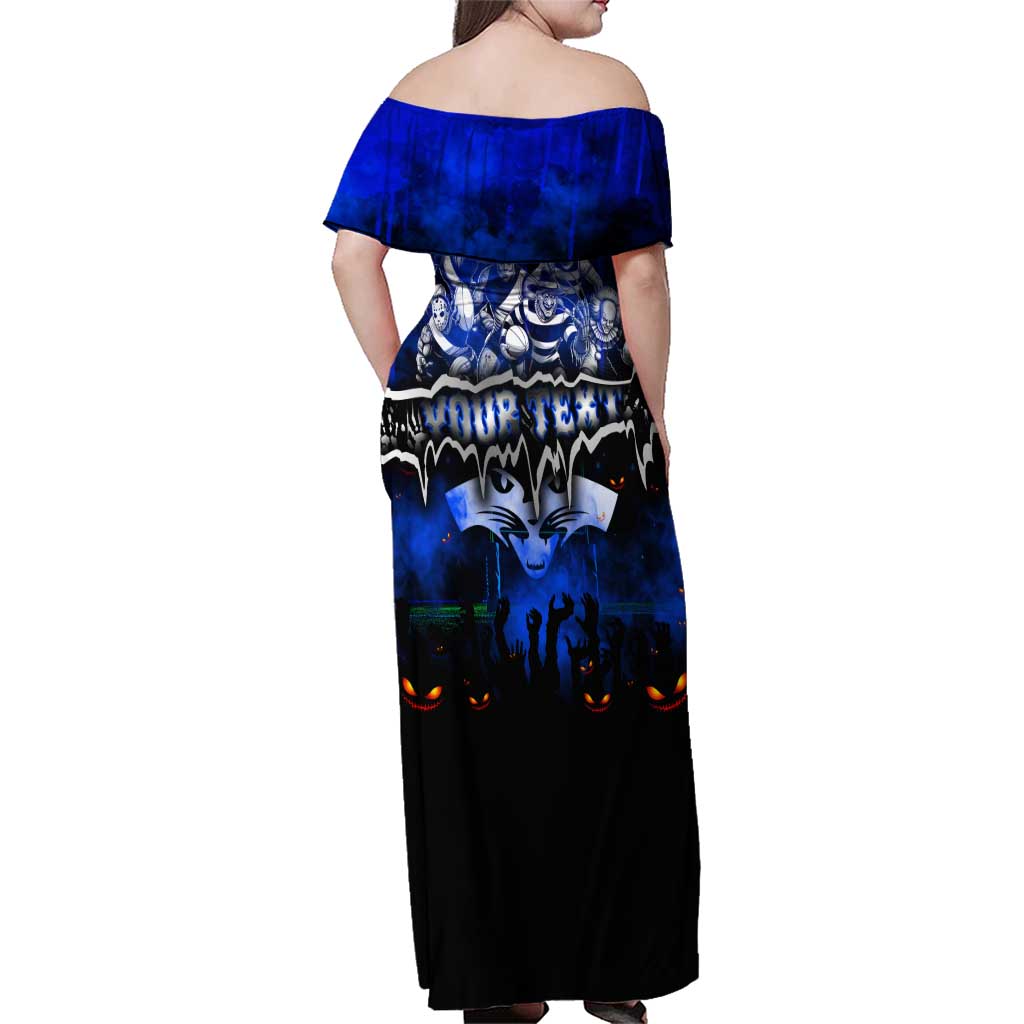 Step Into Horror Domain Cats Football Family Matching Off Shoulder Maxi Dress and Hawaiian Shirt Halloween Horror Movie Characters - Aussie Hoodie