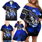 Step Into Horror Domain Cats Football Family Matching Off Shoulder Short Dress and Hawaiian Shirt Halloween Horror Movie Characters - Aussie Hoodie