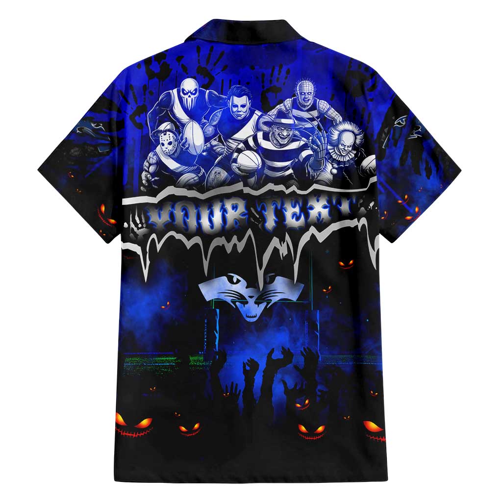 Step Into Horror Domain Cats Football Family Matching Off Shoulder Short Dress and Hawaiian Shirt Halloween Horror Movie Characters - Aussie Hoodie