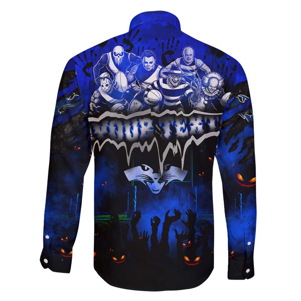 Step Into Horror Domain Cats Football Family Matching Off Shoulder Short Dress and Hawaiian Shirt Halloween Horror Movie Characters - Aussie Hoodie