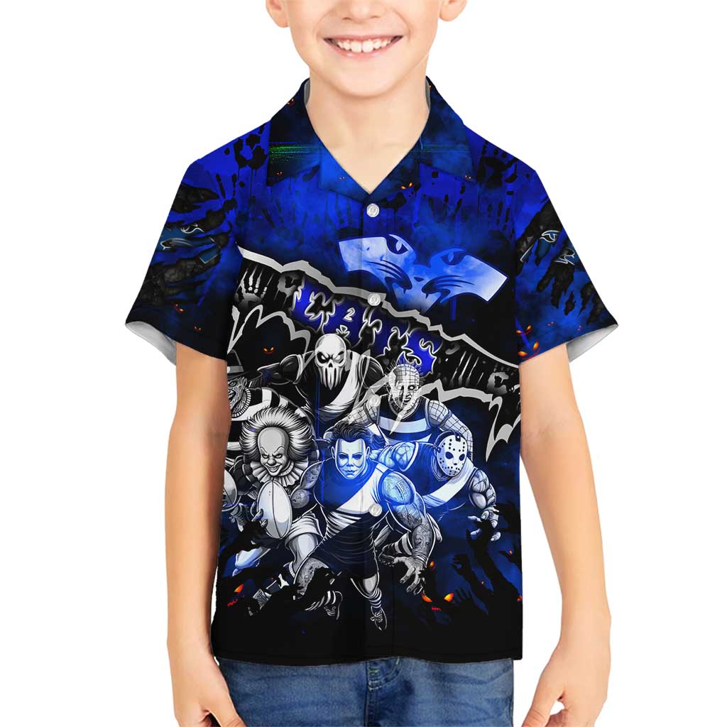 Step Into Horror Domain Cats Football Family Matching Off Shoulder Short Dress and Hawaiian Shirt Halloween Horror Movie Characters - Aussie Hoodie