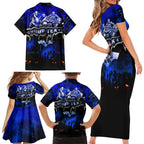 Step Into Horror Domain Cats Football Family Matching Short Sleeve Bodycon Dress and Hawaiian Shirt Halloween Horror Movie Characters - Aussie Hoodie
