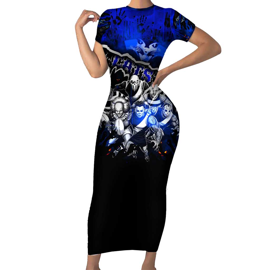 Step Into Horror Domain Cats Football Family Matching Short Sleeve Bodycon Dress and Hawaiian Shirt Halloween Horror Movie Characters - Aussie Hoodie
