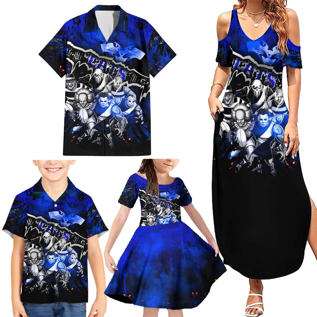 Step Into Horror Domain Cats Football Family Matching Summer Maxi Dress and Hawaiian Shirt Halloween Horror Movie Characters - Aussie Hoodie