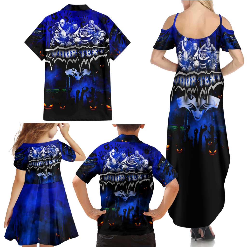 Step Into Horror Domain Cats Football Family Matching Summer Maxi Dress and Hawaiian Shirt Halloween Horror Movie Characters - Aussie Hoodie