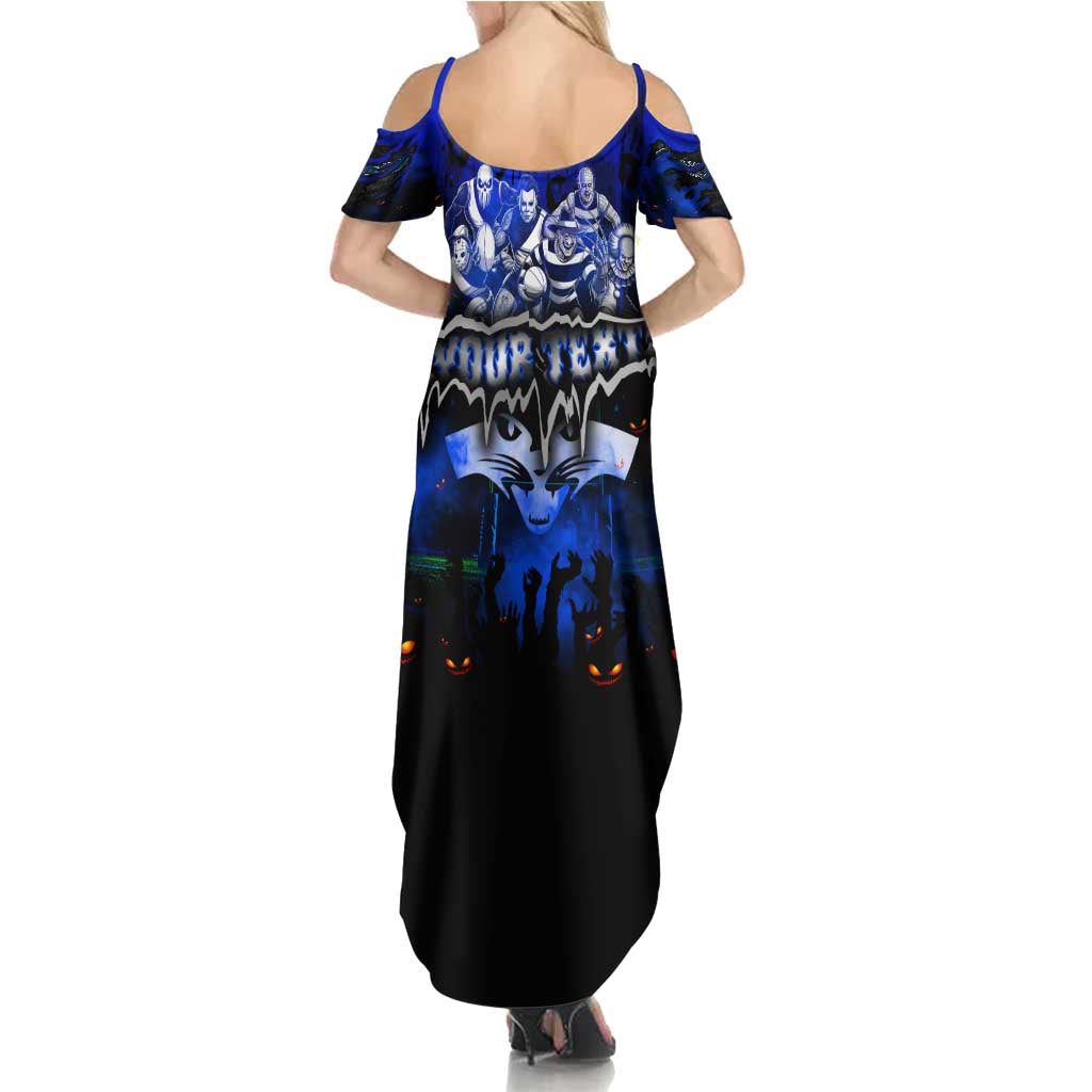Step Into Horror Domain Cats Football Family Matching Summer Maxi Dress and Hawaiian Shirt Halloween Horror Movie Characters - Aussie Hoodie