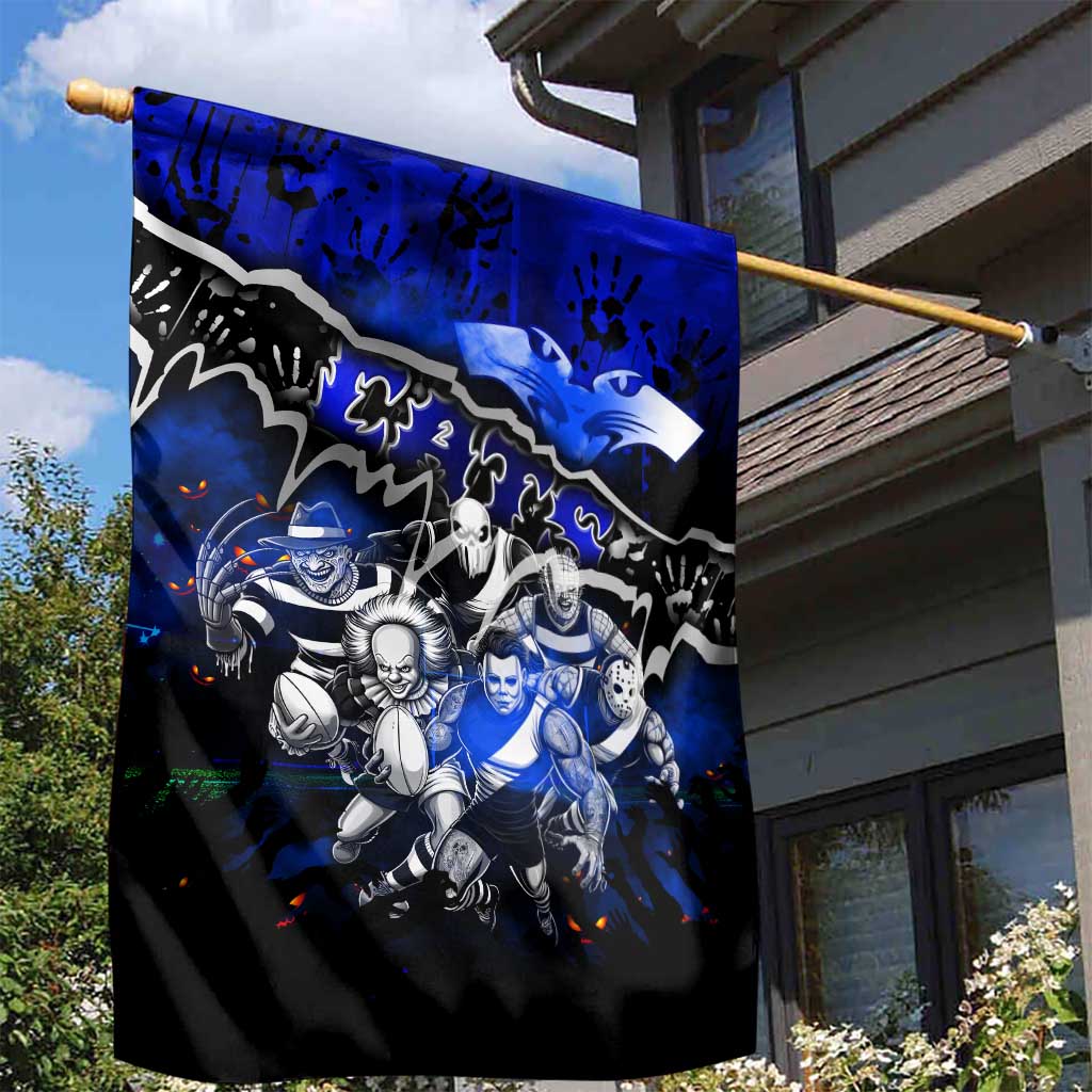Step Into Horror Domain Cats Football Garden Flag Halloween Horror Movie Characters - Aussie Hoodie