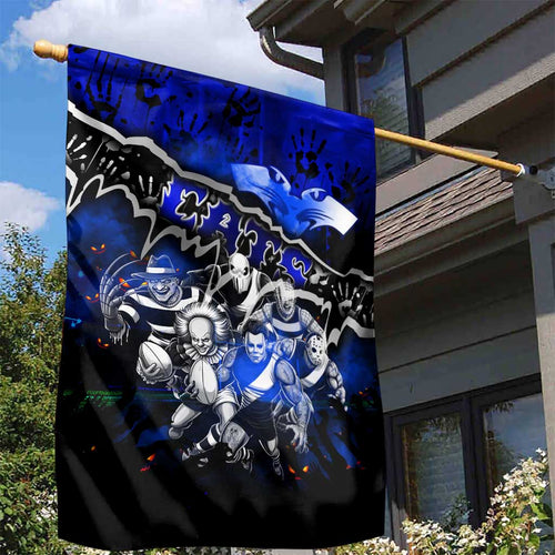 Step Into Horror Domain Cats Football Garden Flag Halloween Horror Movie Characters - Aussie Hoodie