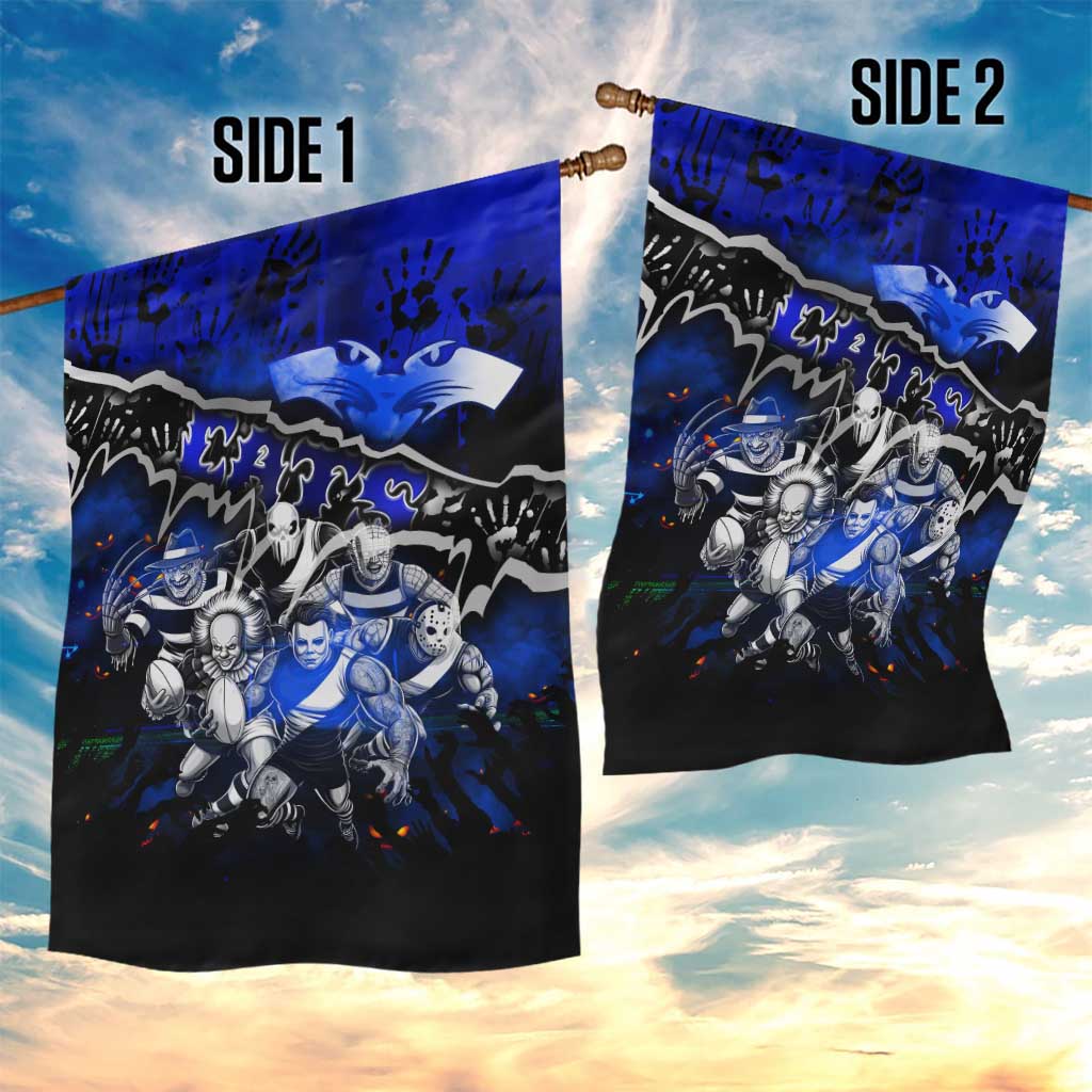 Step Into Horror Domain Cats Football Garden Flag Halloween Horror Movie Characters - Aussie Hoodie