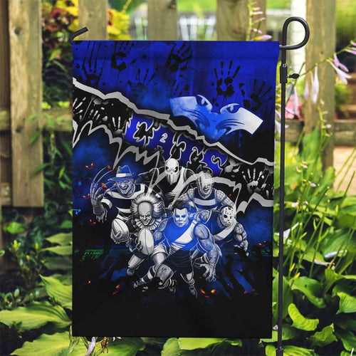 Step Into Horror Domain Cats Football Garden Flag Halloween Horror Movie Characters - Aussie Hoodie