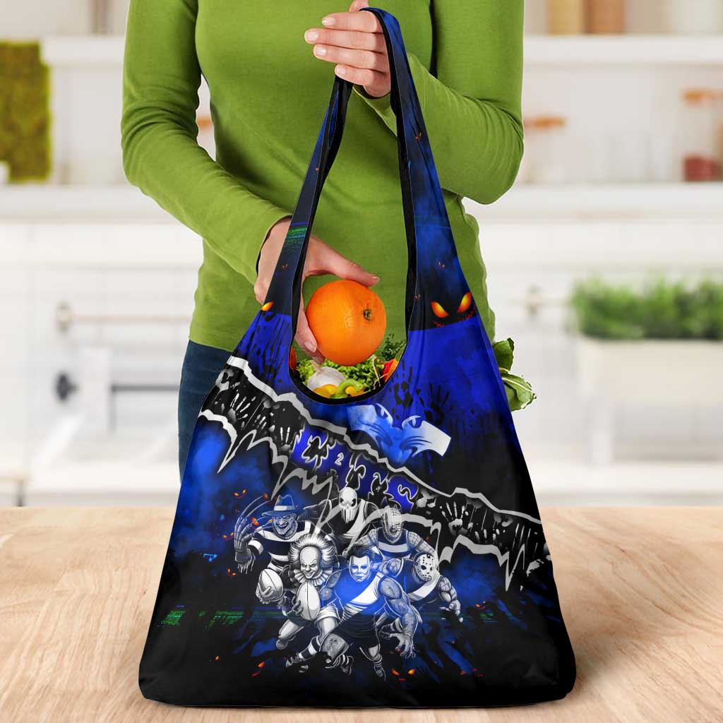 Step Into Horror Domain Cats Football Grocery Bag Halloween Horror Movie Characters - Aussie Hoodie