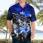 Step Into Horror Domain Cats Football Hawaiian Shirt Halloween Horror Movie Characters - Aussie Hoodie