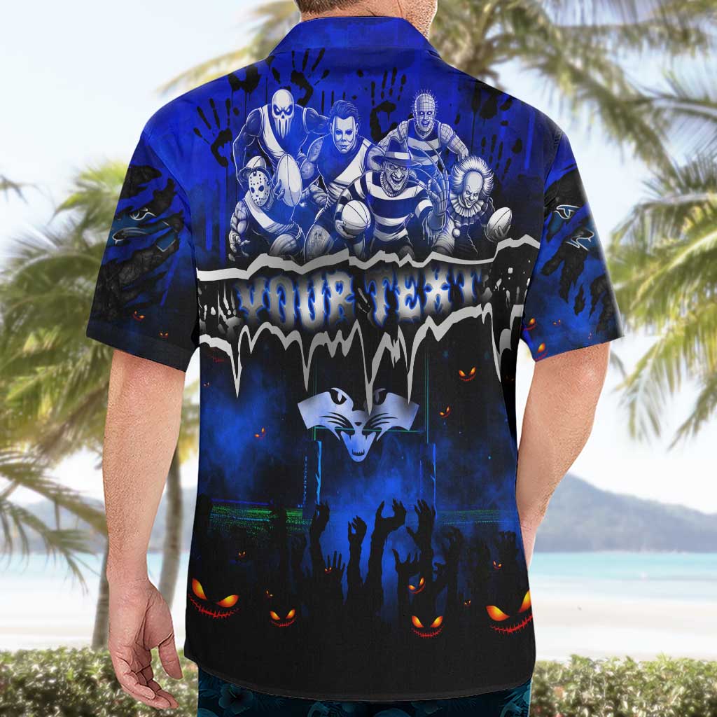 Step Into Horror Domain Cats Football Hawaiian Shirt Halloween Horror Movie Characters - Aussie Hoodie
