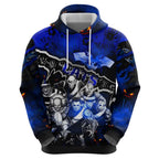 Step Into Horror Domain Cats Football Hoodie Halloween Horror Movie Characters - Aussie Hoodie