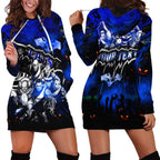 Step Into Horror Domain Cats Football Hoodie Dress Halloween Horror Movie Characters - Aussie Hoodie