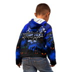 Step Into Horror Domain Cats Football Kid Hoodie Halloween Horror Movie Characters - Aussie Hoodie