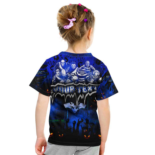 Step Into Horror Domain Cats Football Kid T Shirt Halloween Horror Movie Characters - Aussie Hoodie