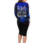 Step Into Horror Domain Cats Football Long Sleeve Bodycon Dress Halloween Horror Movie Characters - Aussie Hoodie