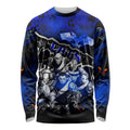 Step Into Horror Domain Cats Football Long Sleeve Shirt Halloween Horror Movie Characters - Aussie Hoodie