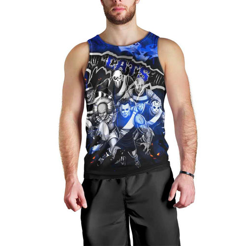 Step Into Horror Domain Cats Football Men Tank Top Halloween Horror Movie Characters - Aussie Hoodie