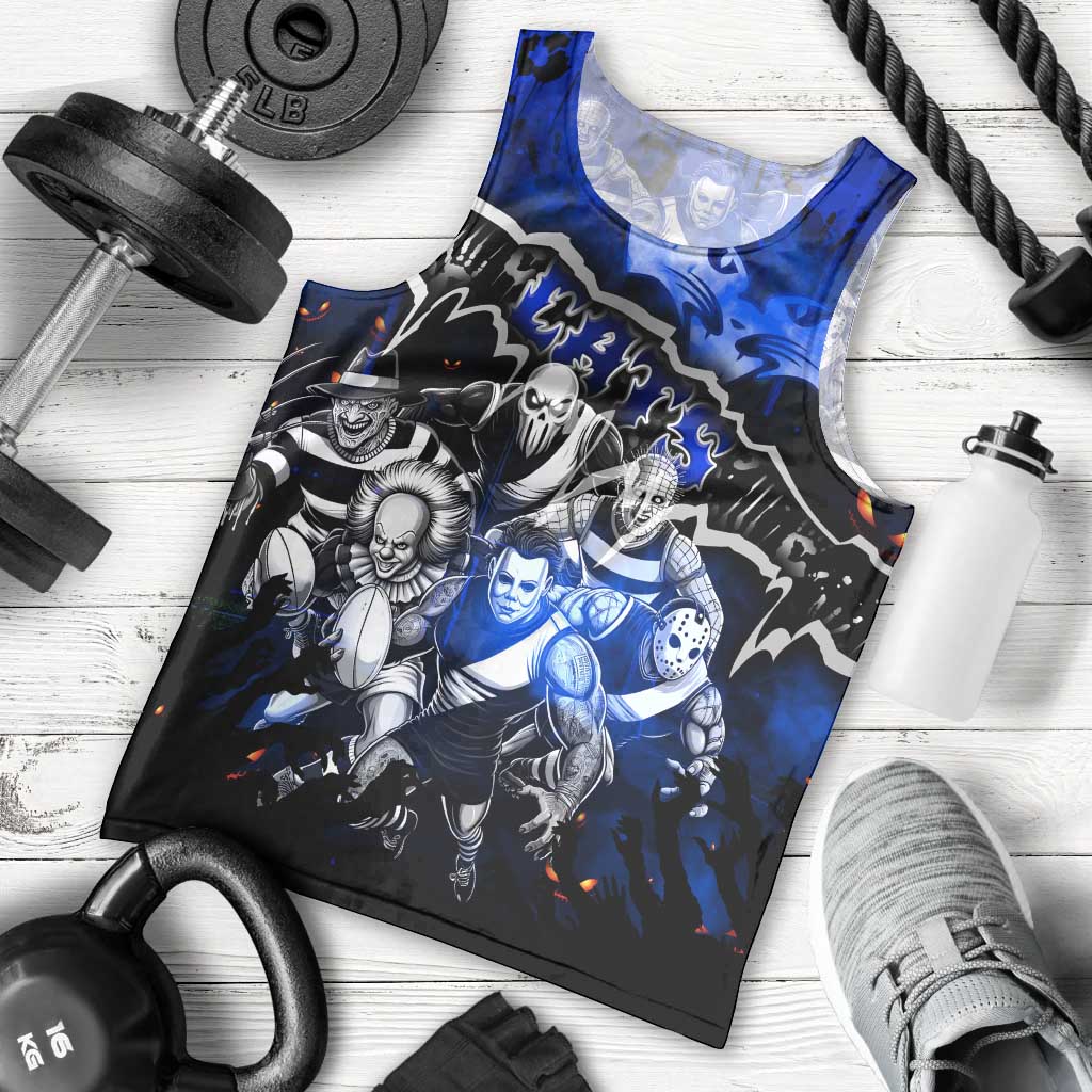Step Into Horror Domain Cats Football Men Tank Top Halloween Horror Movie Characters - Aussie Hoodie