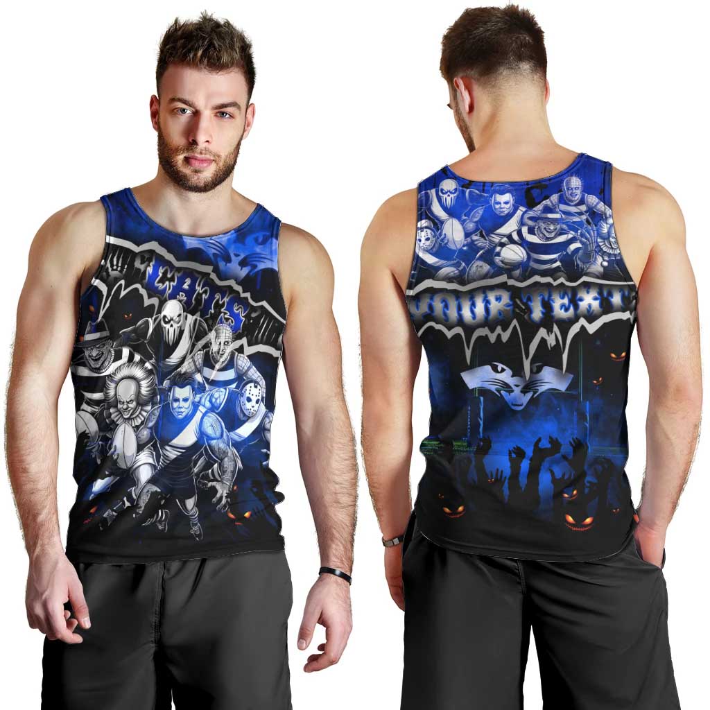 Step Into Horror Domain Cats Football Men Tank Top Halloween Horror Movie Characters - Aussie Hoodie