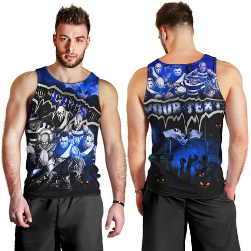 Step Into Horror Domain Cats Football Men Tank Top Halloween Horror Movie Characters - Aussie Hoodie