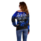 Step Into Horror Domain Cats Football Off Shoulder Sweater Halloween Horror Movie Characters - Aussie Hoodie