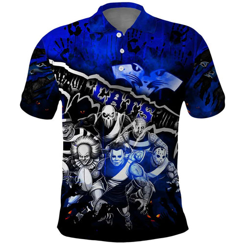 Step Into Horror Domain Cats Football Polo Shirt Halloween Horror Movie Characters - Aussie Hoodie