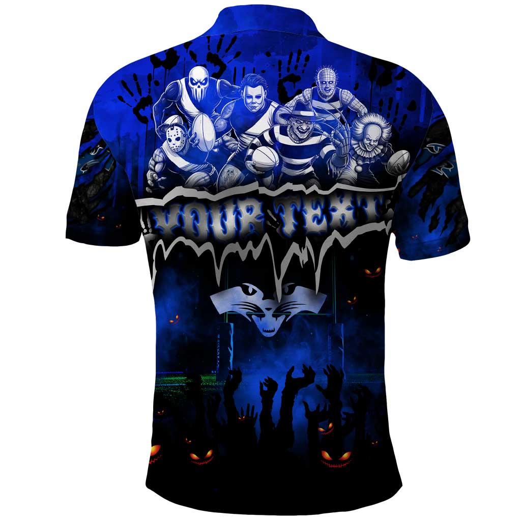 Step Into Horror Domain Cats Football Polo Shirt Halloween Horror Movie Characters - Aussie Hoodie