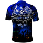 Step Into Horror Domain Cats Football Polo Shirt Halloween Horror Movie Characters - Aussie Hoodie