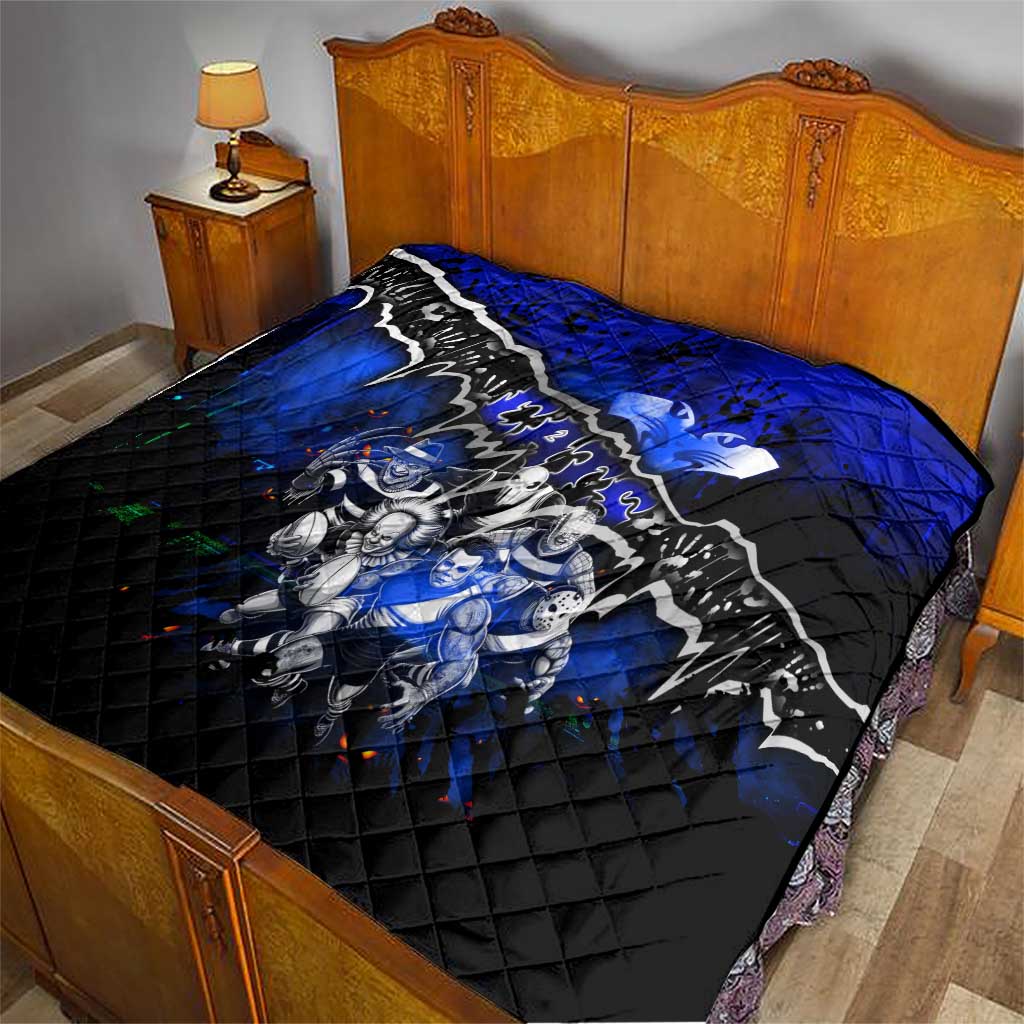 Step Into Horror Domain Cats Football Quilt Halloween Horror Movie Characters - Aussie Hoodie