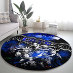 Step Into Horror Domain Cats Football Round Carpet Halloween Horror Movie Characters - Aussie Hoodie