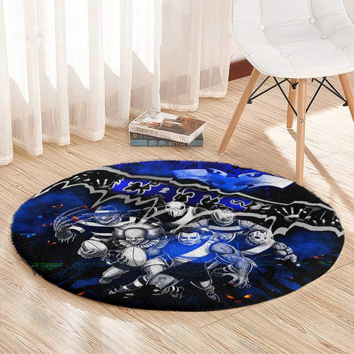 Step Into Horror Domain Cats Football Round Carpet Halloween Horror Movie Characters - Aussie Hoodie