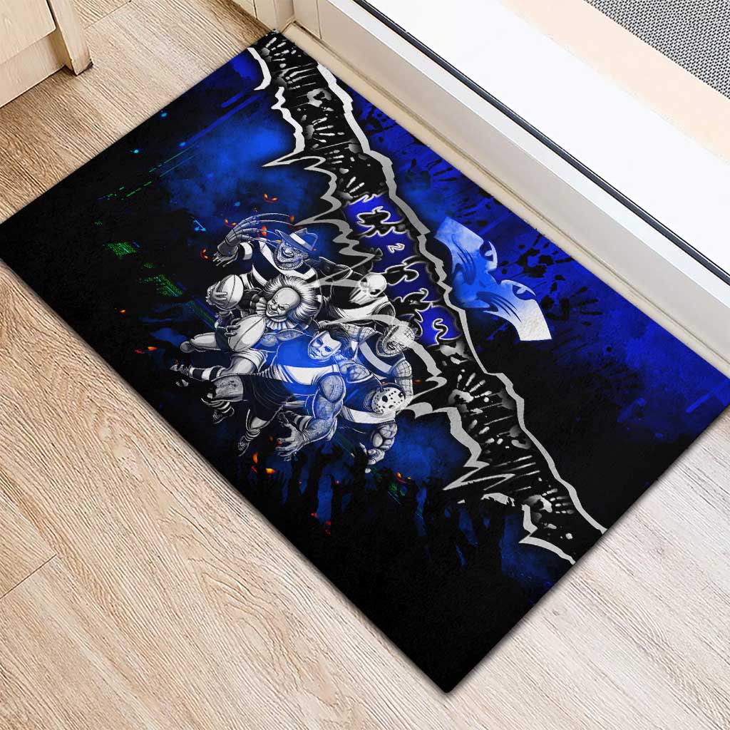 Step Into Horror Domain Cats Football Rubber Doormat Halloween Horror Movie Characters - Aussie Hoodie