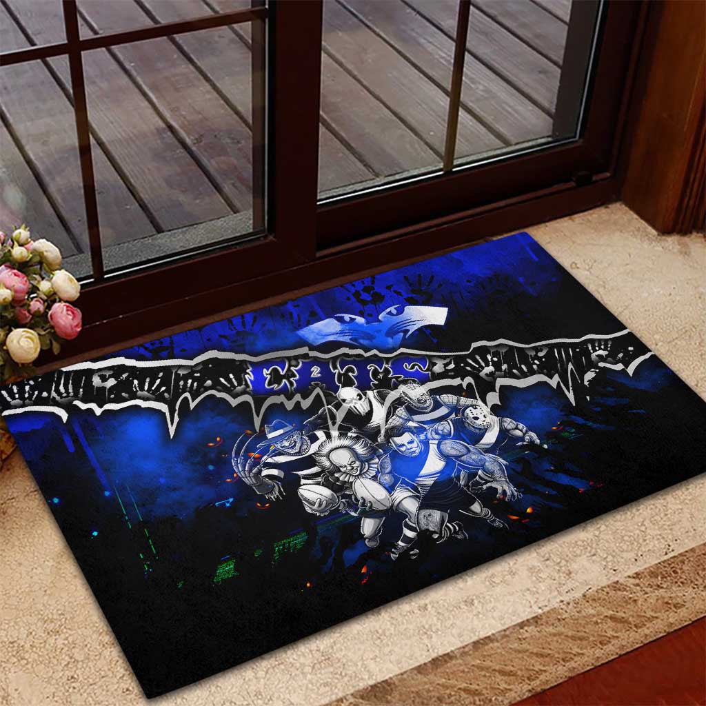 Step Into Horror Domain Cats Football Rubber Doormat Halloween Horror Movie Characters - Aussie Hoodie