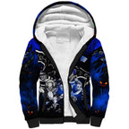 Step Into Horror Domain Cats Football Sherpa Hoodie Halloween Horror Movie Characters - Aussie Hoodie