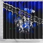 Step Into Horror Domain Cats Football Shower Curtain Halloween Horror Movie Characters - Aussie Hoodie