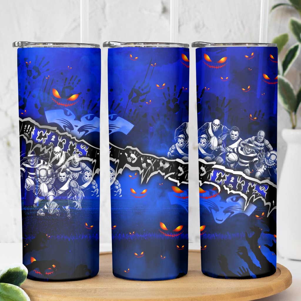 Step Into Horror Domain Cats Football Skinny Tumbler Halloween Horror Movie Characters - Aussie Hoodie