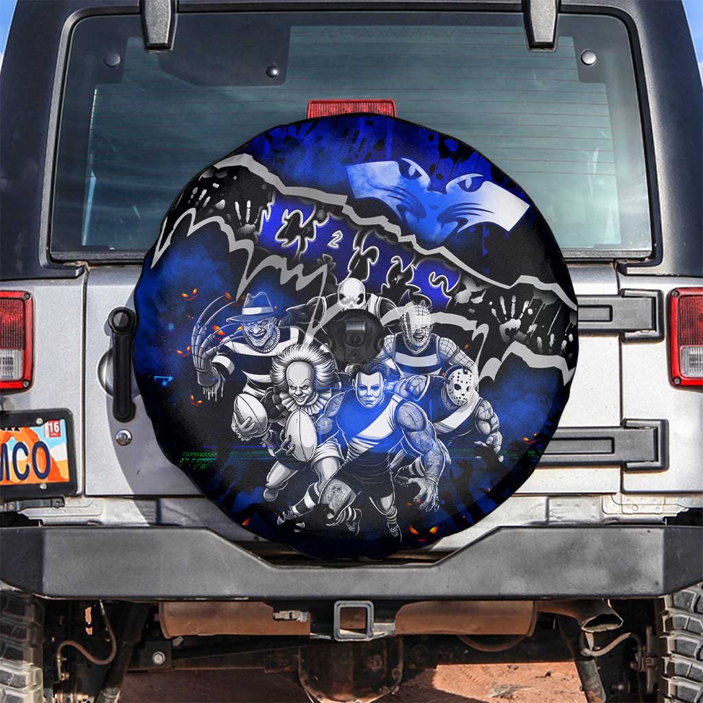 Step Into Horror Domain Cats Football Spare Tire Cover Halloween Horror Movie Characters - Aussie Hoodie