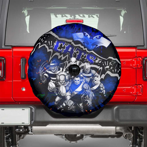 Step Into Horror Domain Cats Football Spare Tire Cover Halloween Horror Movie Characters - Aussie Hoodie