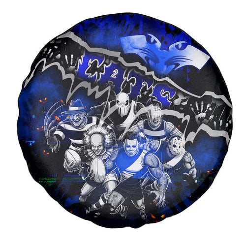 Step Into Horror Domain Cats Football Spare Tire Cover Halloween Horror Movie Characters - Aussie Hoodie