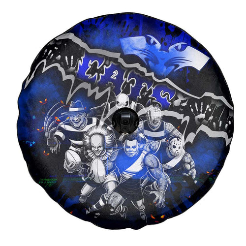 Step Into Horror Domain Cats Football Spare Tire Cover Halloween Horror Movie Characters - Aussie Hoodie