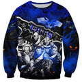 Step Into Horror Domain Cats Football Sweatshirt Halloween Horror Movie Characters - Aussie Hoodie