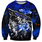 Step Into Horror Domain Cats Football Sweatshirt Halloween Horror Movie Characters - Aussie Hoodie
